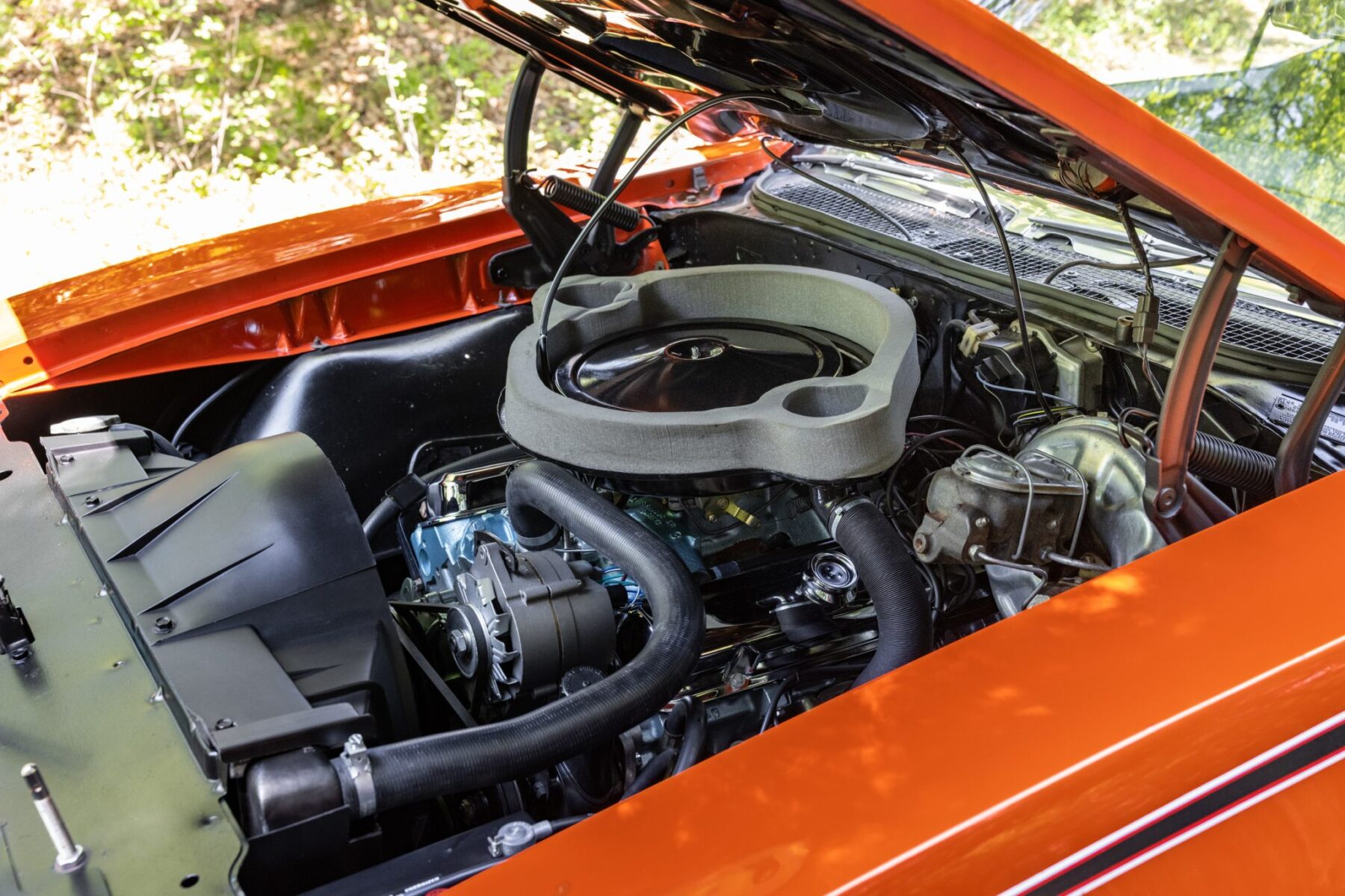 Motorraum des 1969 Pontiac GTO Judge mit 400-cui-Ram-Air-III-V8