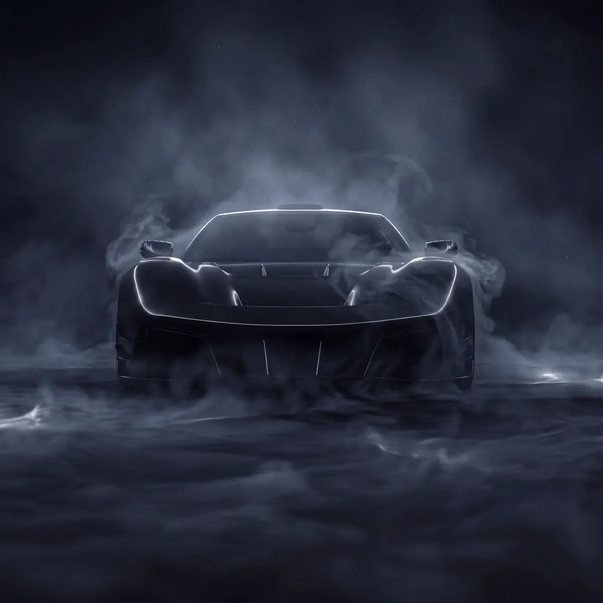 Rezvani Beast X als dunkler Teaser von vorne im Nebel
